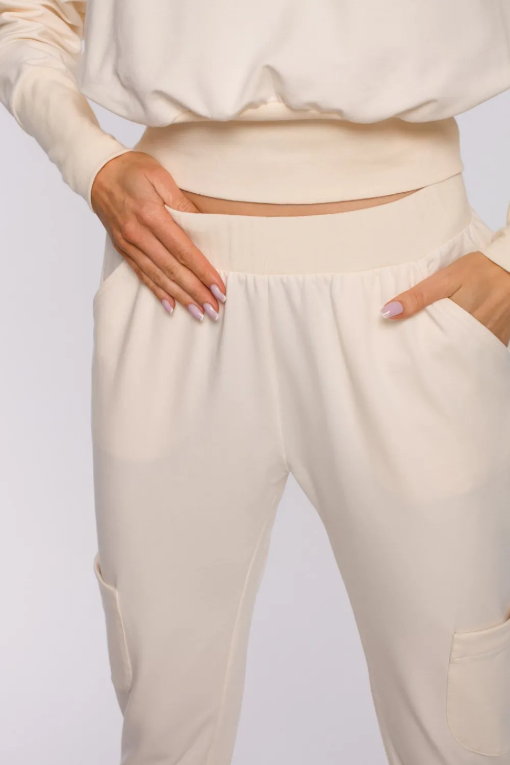 Hot Kobiece podnie dreowe - śietankowe Odzież Casualowa|Spodnie