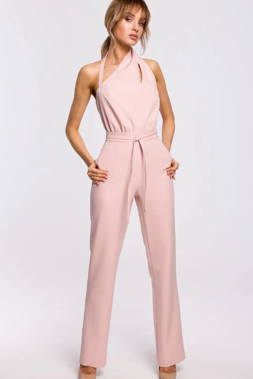 Discount Kobinezon bez rękawów - pudrowy Eleganckie Kombinezony|Kombinezony