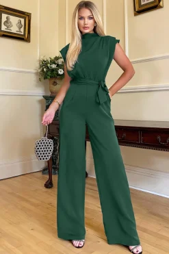 Best Kombinezon bez rękawów - zielony Eleganckie Kombinezony|Kombinezony