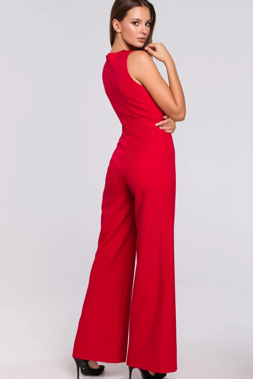 Sale Kobinezon ze krzyżowaną górą - czerwony Eleganckie Kombinezony|Kombinezony