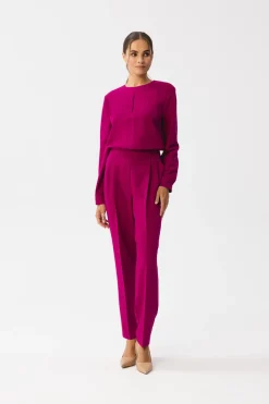 Sale Kobinezon z łezką w dekocie - śiwkowy Eleganckie Kombinezony|Kombinezony