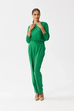 Clearance Kobinezon z łezką w dekocie - oczyto-zieony Eleganckie Kombinezony|Kombinezony