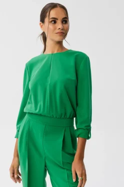 Clearance Kobinezon z łezką w dekocie - oczyto-zieony Eleganckie Kombinezony|Kombinezony