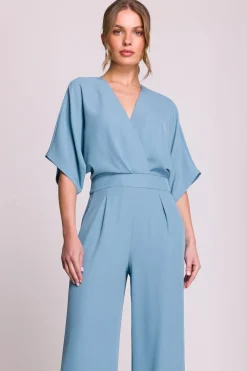 Hot Kobinezon z kopertowy dekote - zinoniebieki Eleganckie Kombinezony|Kombinezony