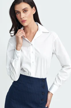 Online Kozua body z kołnierzykie - biała Koszule|Body