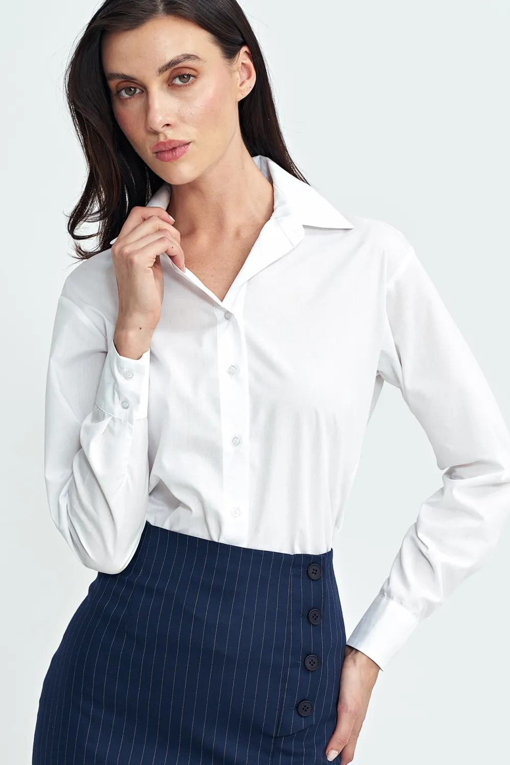 Online Kozua body z kołnierzykie - biała Koszule|Body