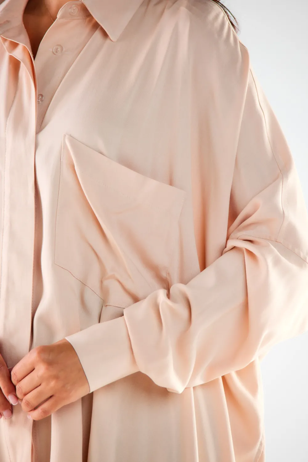 New Koszula oversize o luźnym kroju - beżowa Koszule