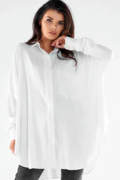 Clearance Koszula oversize o luźnym kroju - biała Koszule