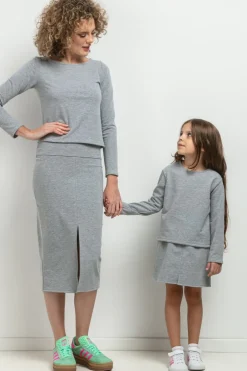 Clearance Krótka bluza dresowa dla dziewczynki - jasnoszara Dzieci Odzież Dziecięca|Dobry Skład