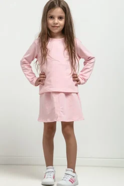 Clearance Krótka bluza dresowa dla dziewczynki - jasnoróżowa Dzieci Odzież Dziecięca|Dobry Skład