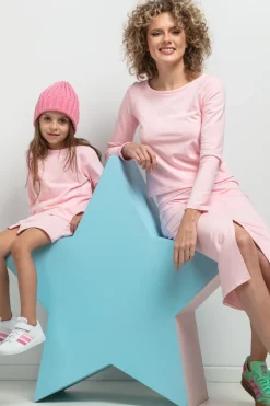 Clearance Krótka bluza dresowa dla dziewczynki - jasnoróżowa Dzieci Odzież Dziecięca|Dobry Skład