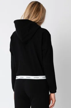 Outlet Krótka buza z ogowaną guą - czarna Odzież Casualowa|Bluzy