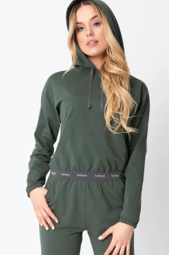 Discount Krótka buza z ogowaną guą - oiwkowa Odzież Casualowa|Bluzy