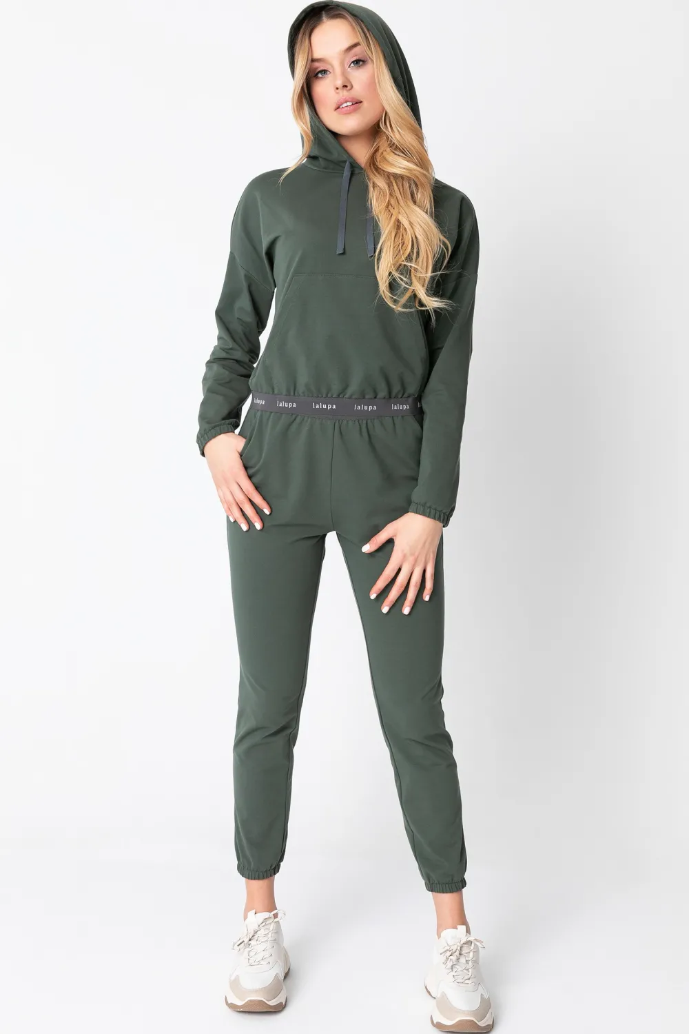 Discount Krótka buza z ogowaną guą - oiwkowa Odzież Casualowa|Bluzy