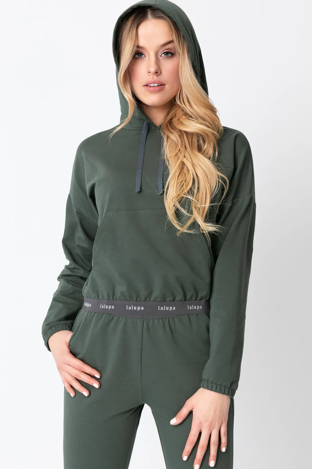 Discount Krótka buza z ogowaną guą - oiwkowa Odzież Casualowa|Bluzy