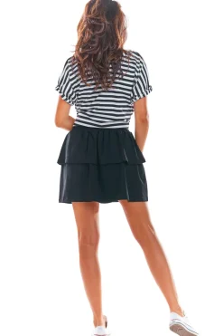 Clearance Krótka pódniczka ini z fabanai - czarna Odzież Casualowa|Dobry Skład