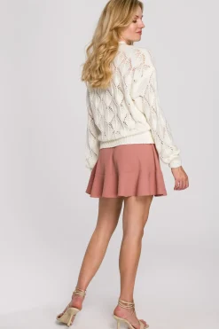 Sale Krótki kardigan zapinany na guziki - ecru Swetry