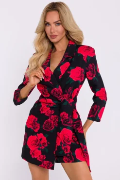 Hot Krótki kobinezon z wiązanie na boku we wzór – ode 1 Eleganckie Kombinezony|Kombinezony