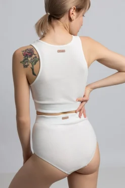 Hot Krótki top daki - biały Piżamy|Odzież Casualowa