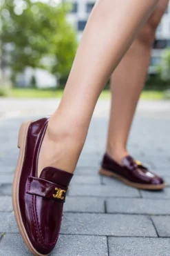 Sale Lakierki Loona - bordowe Mokasyny