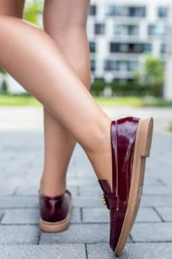 Sale Lakierki Loona - bordowe Mokasyny