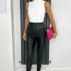 Discount Legginsy ze sztucznej skóry - czarne Spodnie|Legginsy