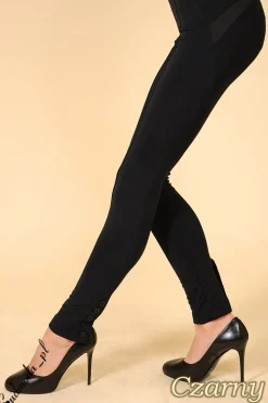 Online Legginsy ze wstawką nad pośladkami i na udach Legginsy