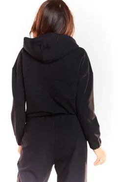 Discount Luźna bluza z kapturem - czarna Odzież Casualowa|Dobry Skład