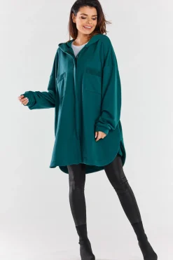 Online Luźna bluza z kapturem i kieszeniami - zielona Odzież Casualowa|Dobry Skład