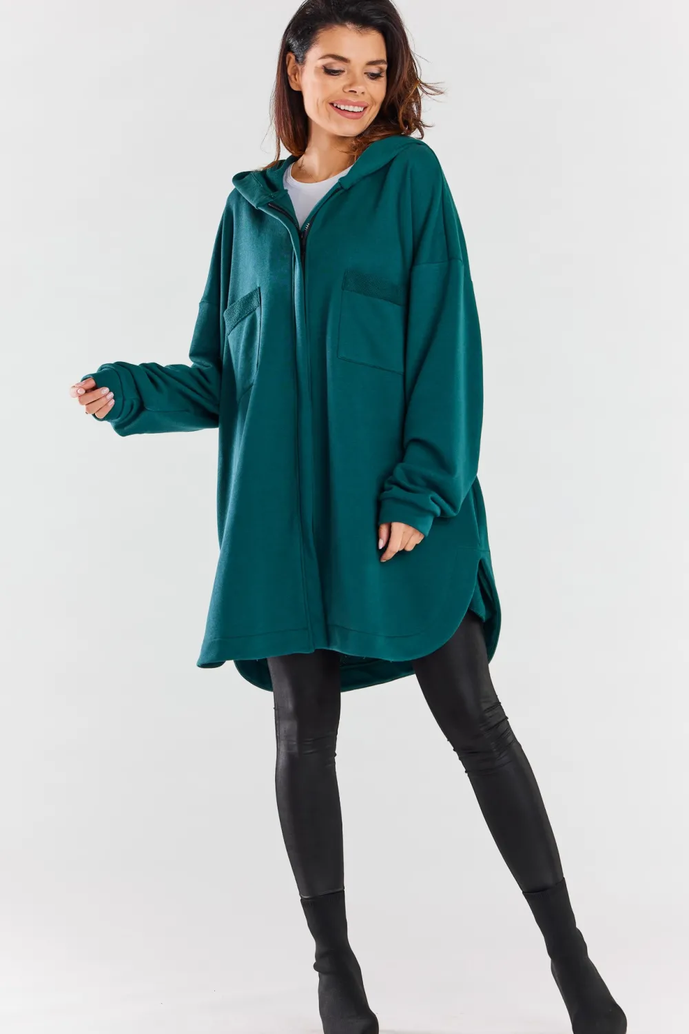 Online Luźna bluza z kapturem i kieszeniami - zielona Odzież Casualowa|Dobry Skład