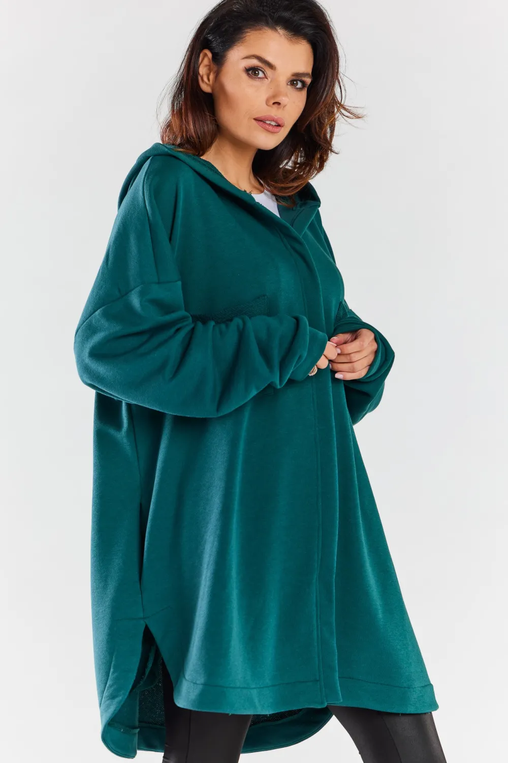 Online Luźna bluza z kapturem i kieszeniami - zielona Odzież Casualowa|Dobry Skład