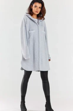 Luźna bluza z kapturem i kieszeniami - szara Odzież Casualowa|Dobry Skład