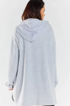 Luźna bluza z kapturem i kieszeniami - szara Odzież Casualowa|Dobry Skład
