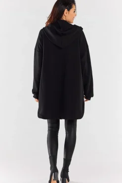 Clearance Luźna bluza z kapturem i kieszeniami - czarna Odzież Casualowa|Dobry Skład