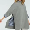Best Luźna bluza z wysokim kołnierzem - szara Bluzy