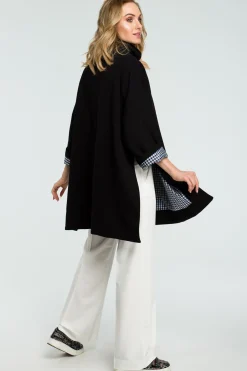 Clearance Luźna bluza z wysokim kołnierzem - czarna Bluzy