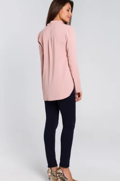 Clearance Luźna bluzka koszulowa - pudrowa Bluzki