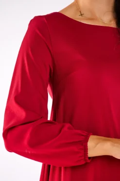 Sale uźna ukienka trapezowa - bordowa Sukienki Koktajlowe|Sukienki
