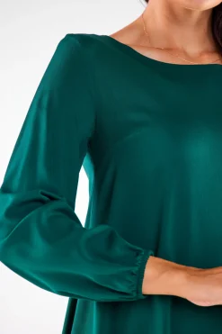 New uźna ukienka trapezowa - butekowa zieeń Sukienki Koktajlowe|Sukienki