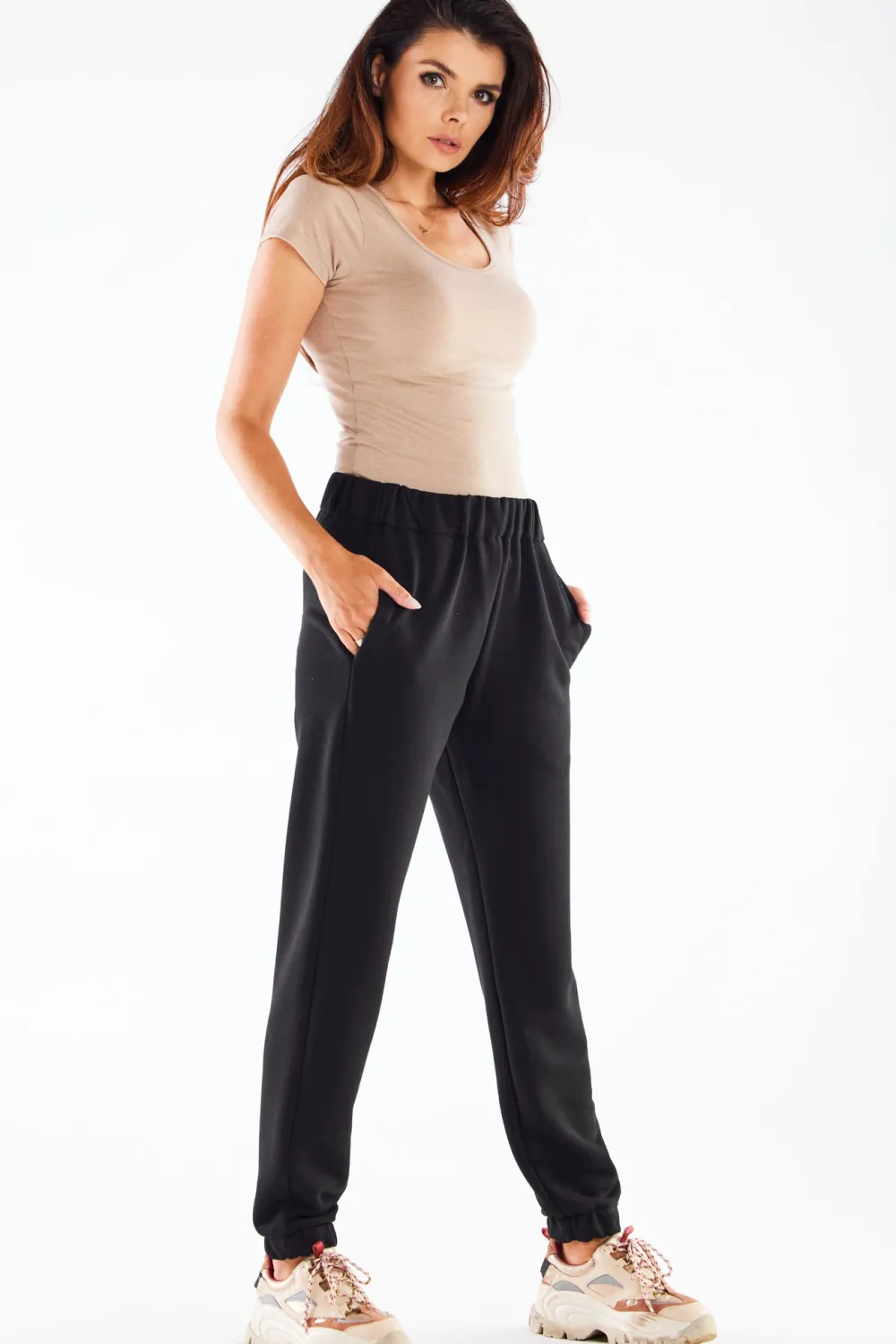 Outlet uźne podnie dreowe z kiezeniai - czarne Odzież Casualowa|Dobry Skład