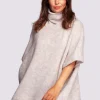 Best Luźny sweter typu ponczo - kość słoniowa Swetry