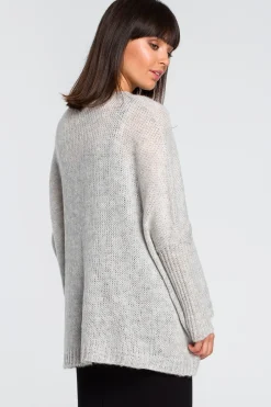 New Luźny sweter z kieszenią - popielaty Swetry