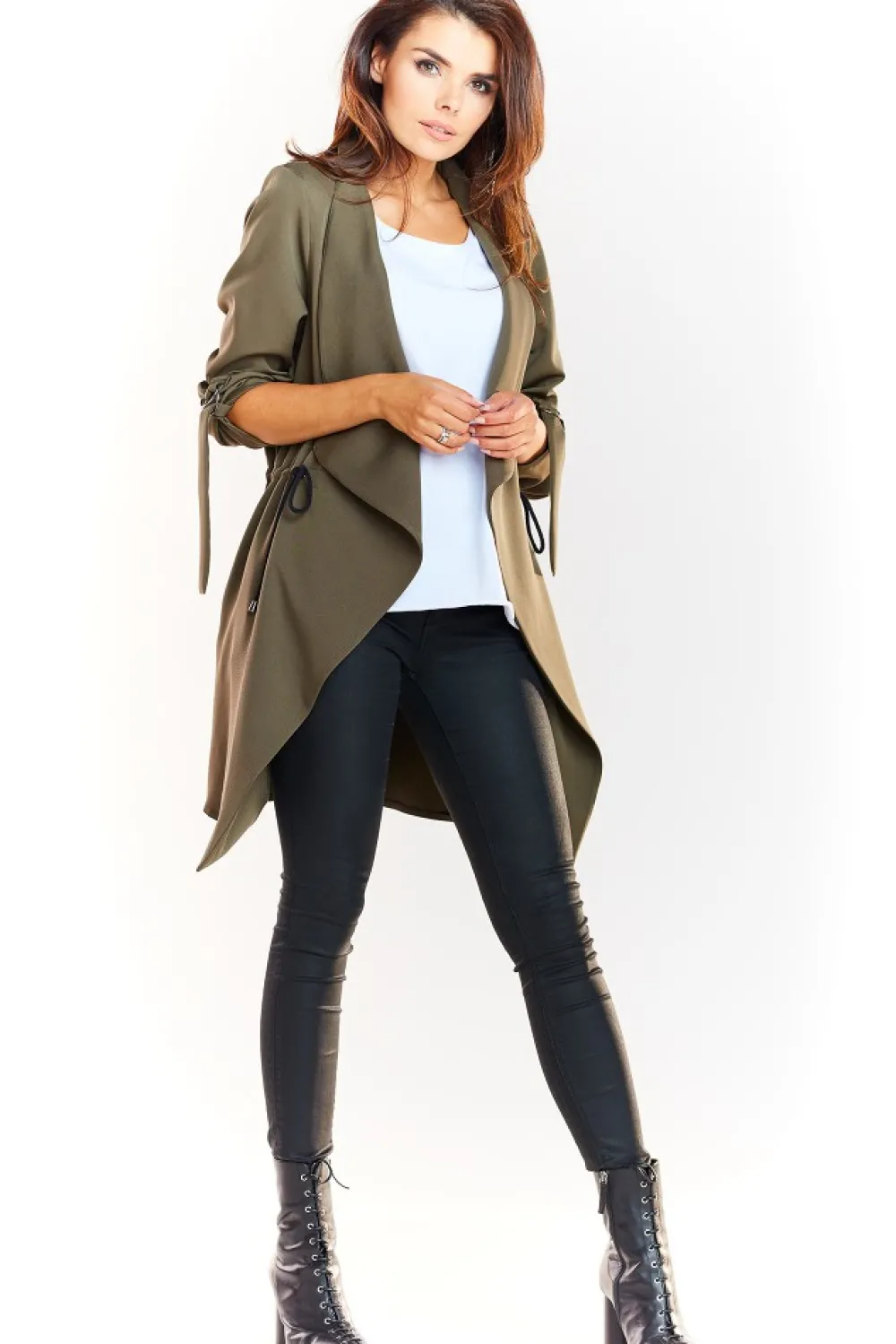 Clearance uźny zwiewny żakiet - khaki Marynarki