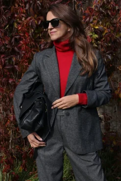 Clearance arynarka z doiezką wełny zapinana na guziki - zara Marynarki