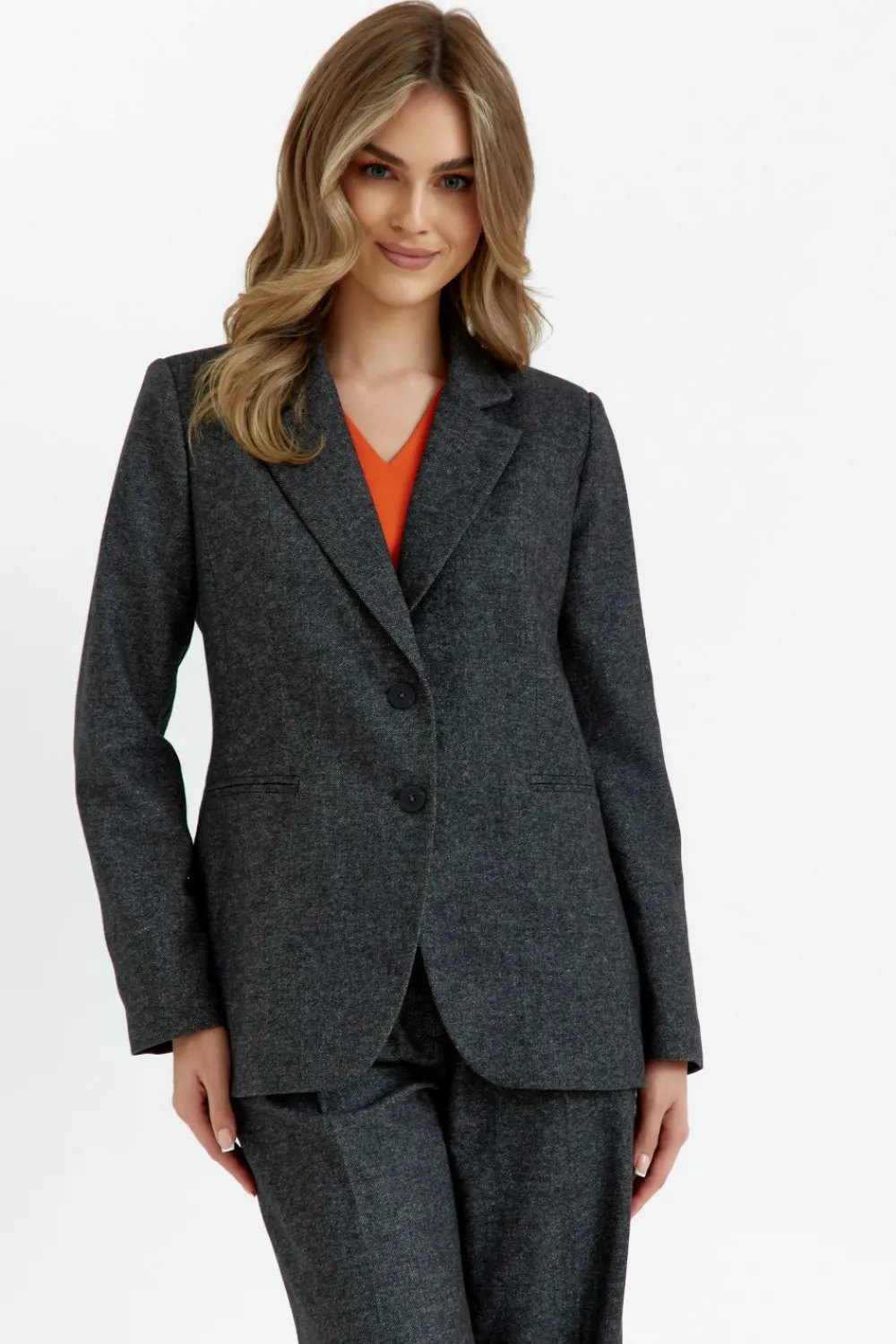 Clearance arynarka z doiezką wełny zapinana na guziki - zara Marynarki