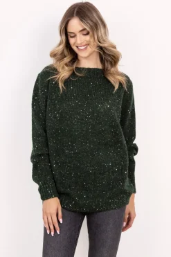 Discount iękki weter overize – zieony Swetry