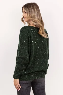 Discount iękki weter overize – zieony Swetry