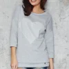 Best Modna bluzka z motywem serca - szara Dobry Skład|Bluzy