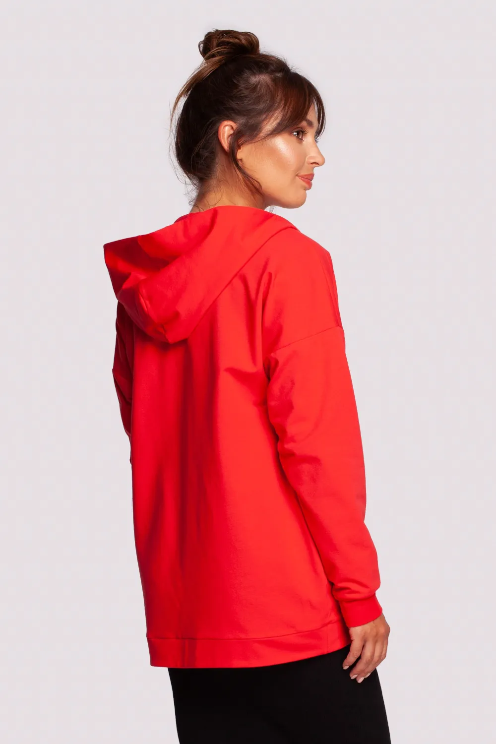 Hot Niezapinana narzutka z kapture - czerwona Odzież Casualowa|Bluzy