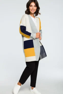 Outlet Niezapinany kolorowy kardigan - model 2 Swetry